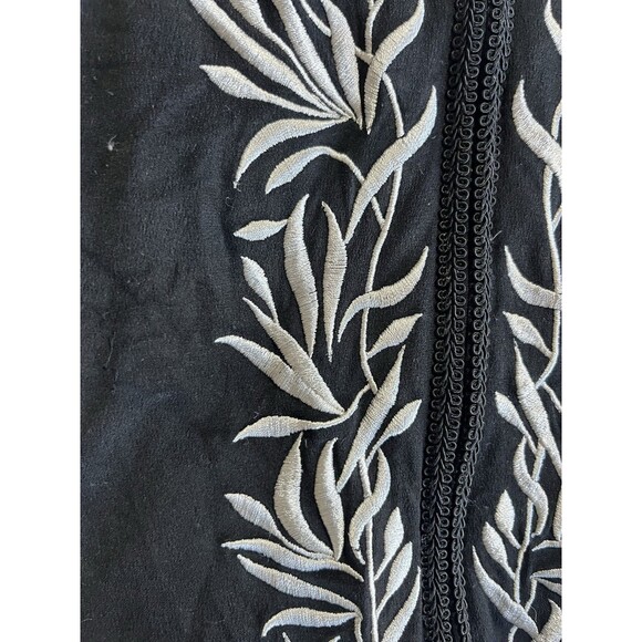 Spenser Jeremy Vest Embroidered Black Silk Silver Vest Size Large silk - Picture 5 of 8